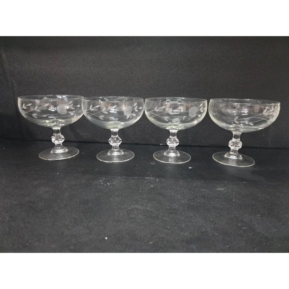 Princess House Heritage Dessert Dishes #507, Set of 4, Crystal‎ Confection Bowls